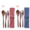 Столовая посуда ложка вилка портативный бамбуковый столовый прибор деревянные столовые приборы многоразовые с сумками
