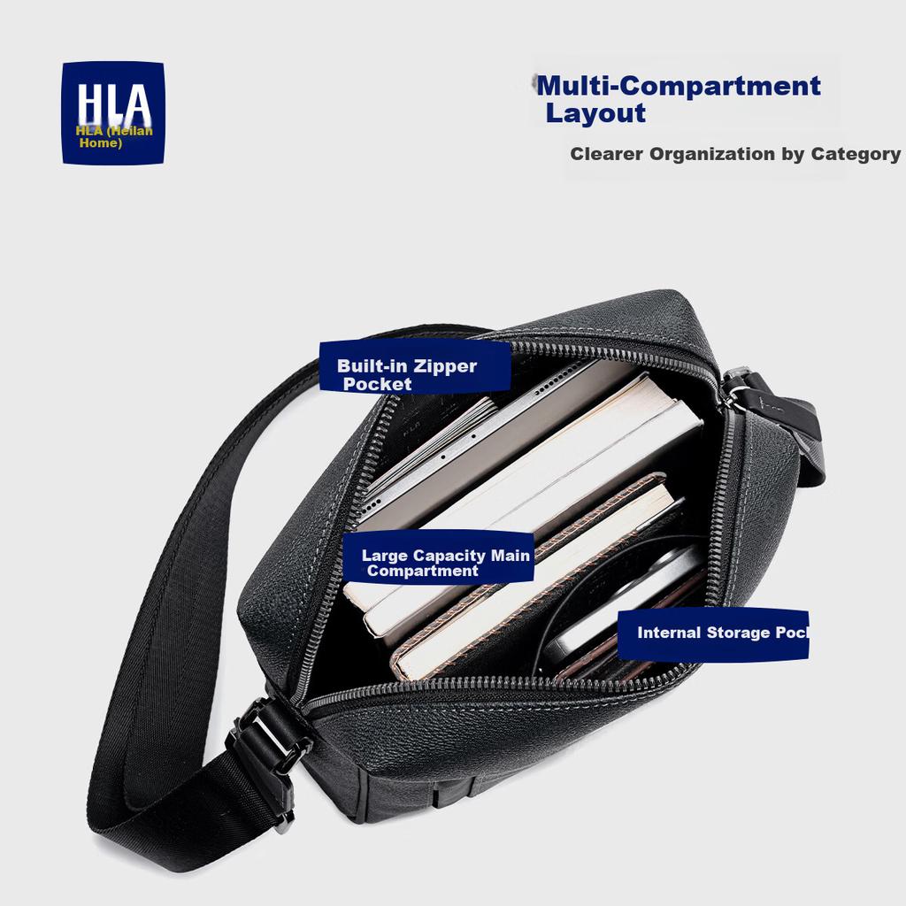 HLA Men's Crossbody Bag, Shoulder Bag, Genuine Leather Bag, Sport Bag