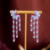 Премиальные серьги Super Flash Zircon Легкие роскошные серьги с бахромой Серьги-гвоздики Ювелирные изделия