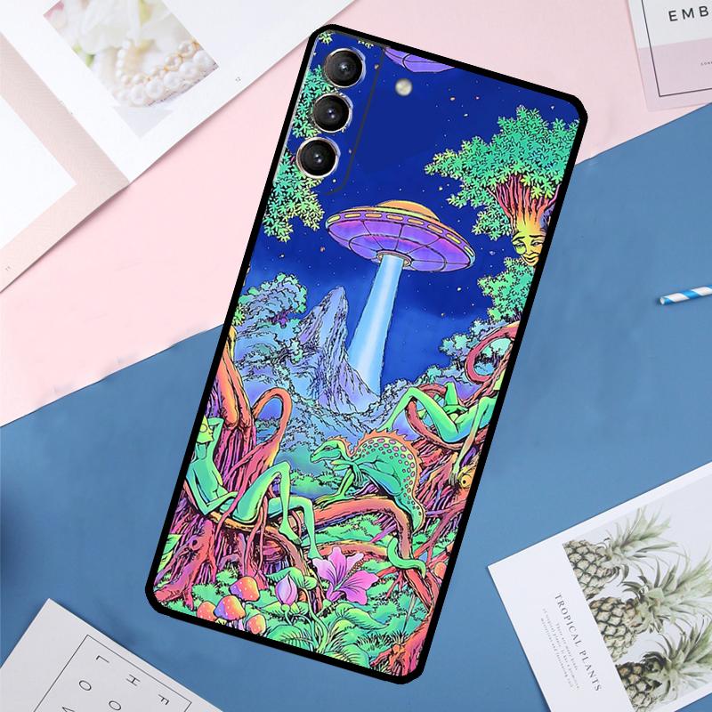 Mushroom Moon Shroom Farmer Case For Samsung Galaxy S25 Ultra S21 S22 S23 S24 Ultra S9 S10 Plus S20 FE S25 FE Back Cover
