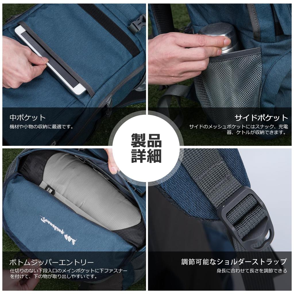 [MOUNTAINTOP] Альпинистский рюкзак 40 л Рюкзак для активного отдыха Кемпинг Пеший туризм Рюкзак большой вместимости Рюкзак для пешего туризма с дождевиком для женщин/мужчин