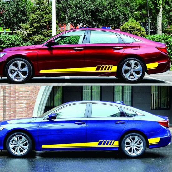 Наклейка на кузов автомобиля, стильная солнцезащитная изысканная боковая полоска на двери, юбка, наклейки, внешние аксессуары