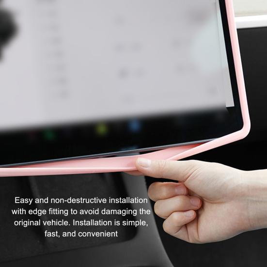 Car Navigation Screen Silicone Frame for Tesla Model 3/Y Perfect Fit Center Console Display Screen Protector Cover Car Interior Accessories
