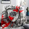 1PC Club Atlético River Plate Patterned Flannel Blanket Suitable For All Seasons for Home Decor Warmth and Comfort Gifts Holiday Present