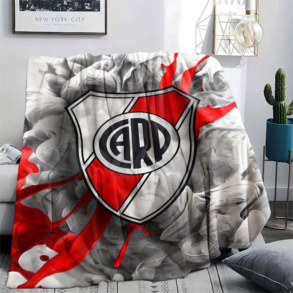 1PC Club Atlético River Plate Patterned Flannel Blanket Suitable For All Seasons for Home Decor Warmth and Comfort Gifts Holiday Present