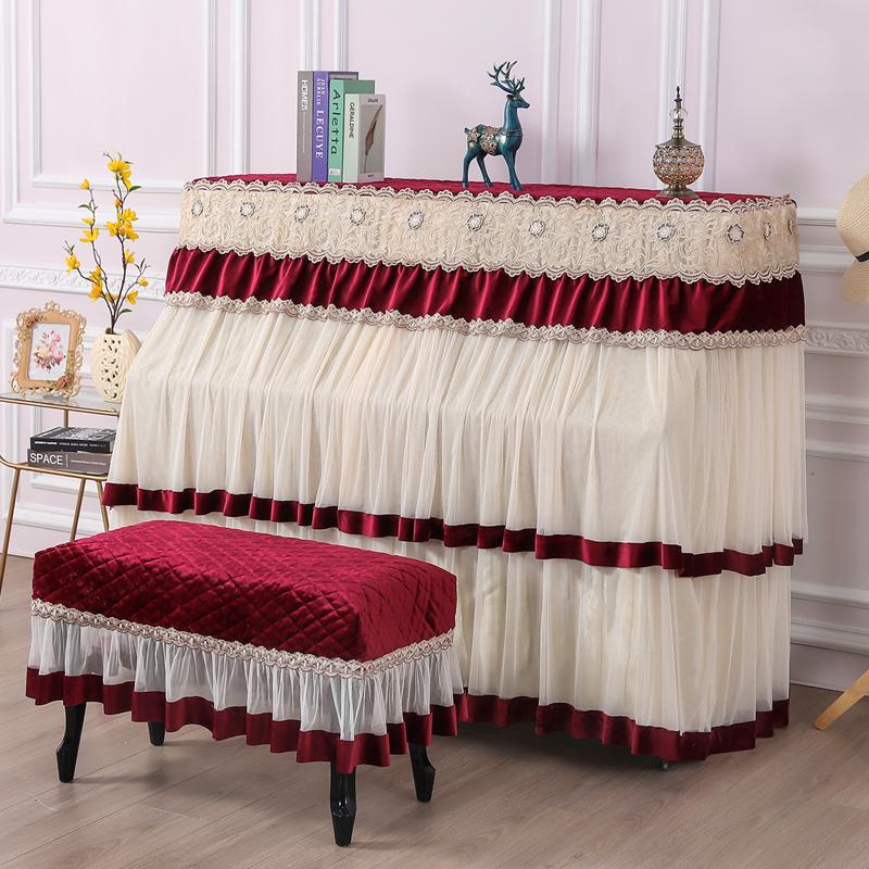 Полный комплект, утолщенный кружевной чехол для пианино, европейский минималистичный и практичный футляр для пианино, корейский стиль, сельская пылезащитная драпировка Цинь