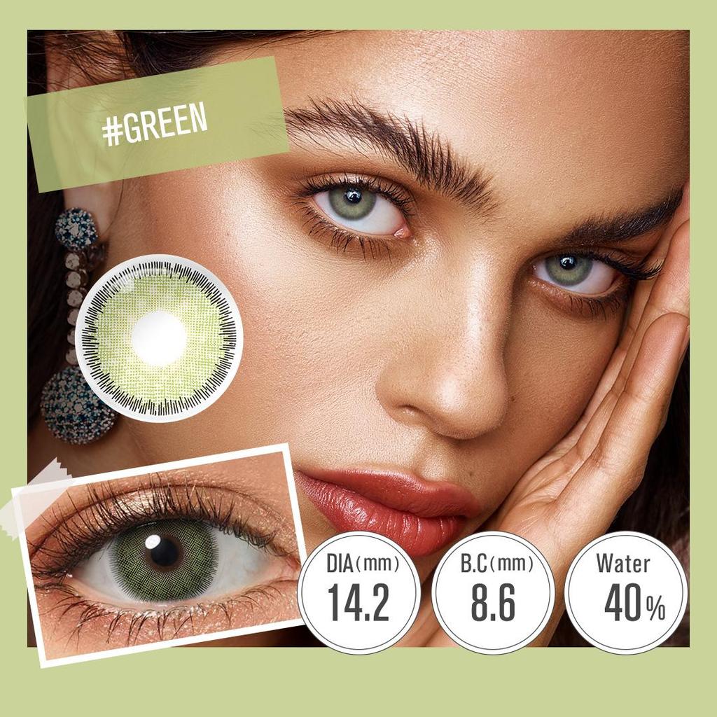 FreshGo Prescription Color Contact Lenses With Diopters Soft Colored Lenses 1 Pair Natural Color Lenses for Vision Eye Lens
