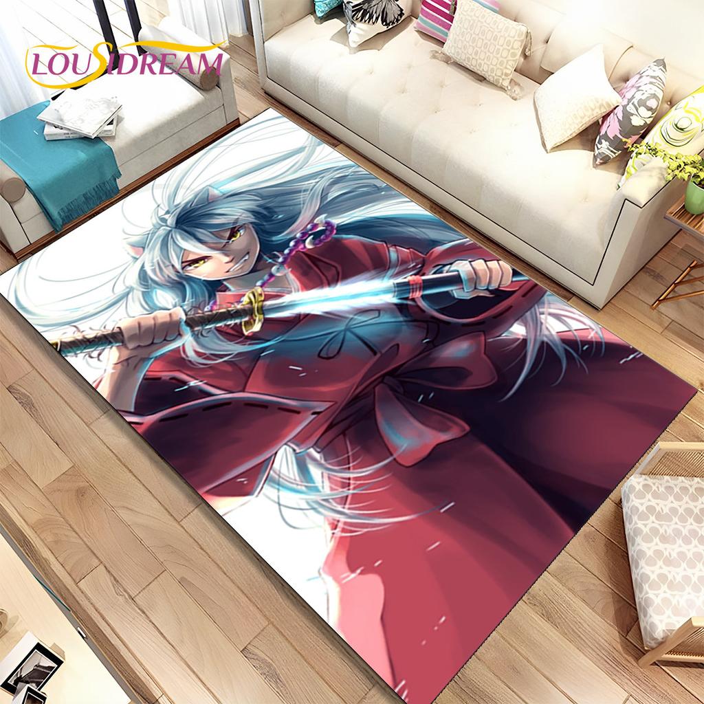 Аниме Инуяша мультфильм коврик большой, ковер ковер для гостиной спальни диван коврик украшение, дети играют нескользящий напольный коврик 3D