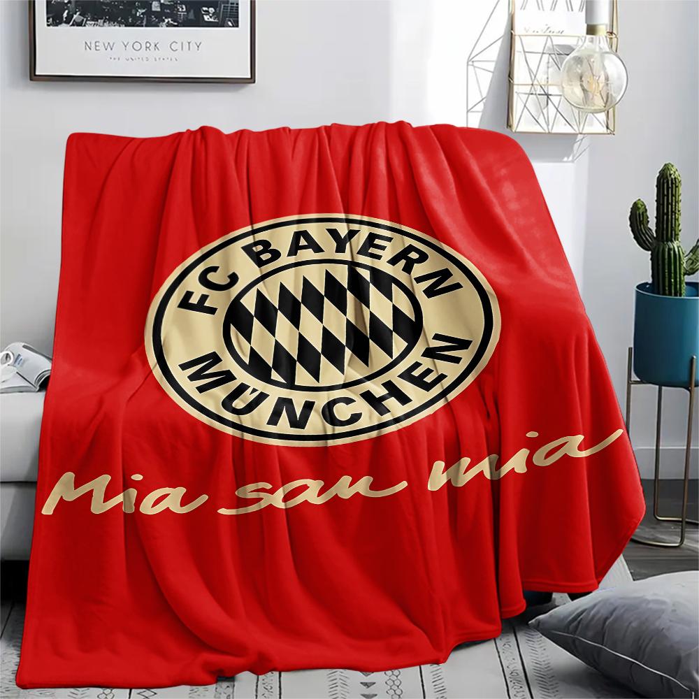 1 шт. Фланелевое одеяло с принтом ФК «Бавария Мюнхен», Высококачественное, для всех сезонов, Декор для дома, Тепло и уют, Идеально для рождественских подарков