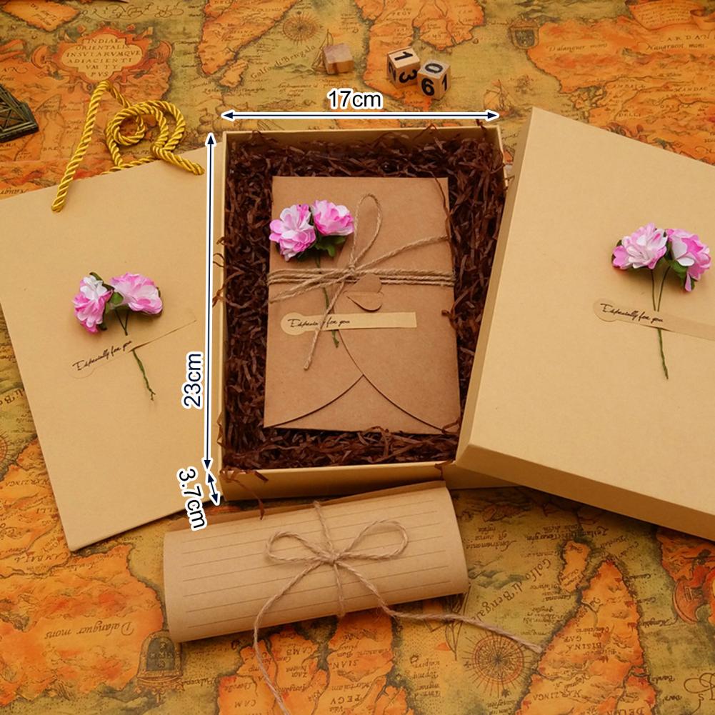 Invitation Envelope Gift Box Souvenir Retro Envelope Romantic Flower Decoration Stationery Card Letter Paper Packaging Holder