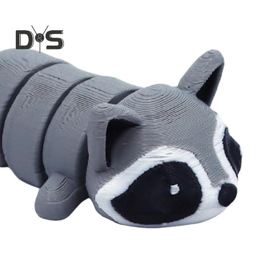 3D-печатный енот, гибкая шарнирная игрушка-енот, мини-енот в мусорном баке для коллекционеров животных, подарок детям