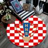 Croatia national football logo Round Rug, Non Slip Washable Circular Carpet For Living Room Bedroom Playroom, Sports Fan Decor, Holiday Birthday Gift