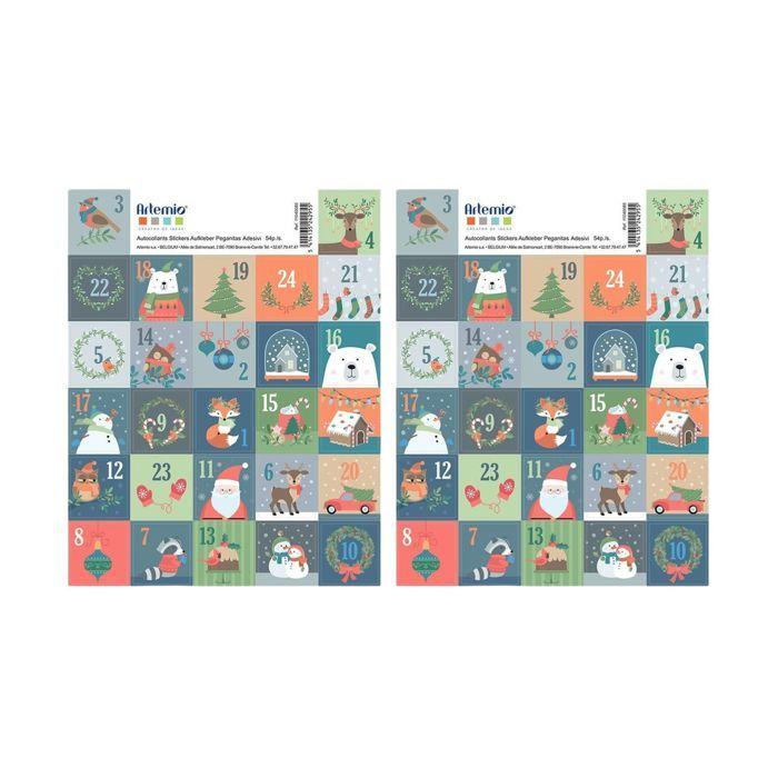 54 Christmas Stamp Stickers 3 Cm