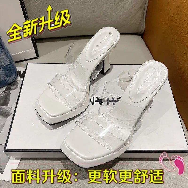 Водонепроницаемые сандалии на платформе женская обувь 2025 лето новинка корейская версия шпилька модные интернет-знаменитость высокие каблуки крутые шлепанцы