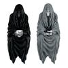 Grim Reaper Statue Halloween Long Robe Sitting Skeleton Figurine Gothic Tabletop Ornament for Home Garden Desktop Bookshelf Decor