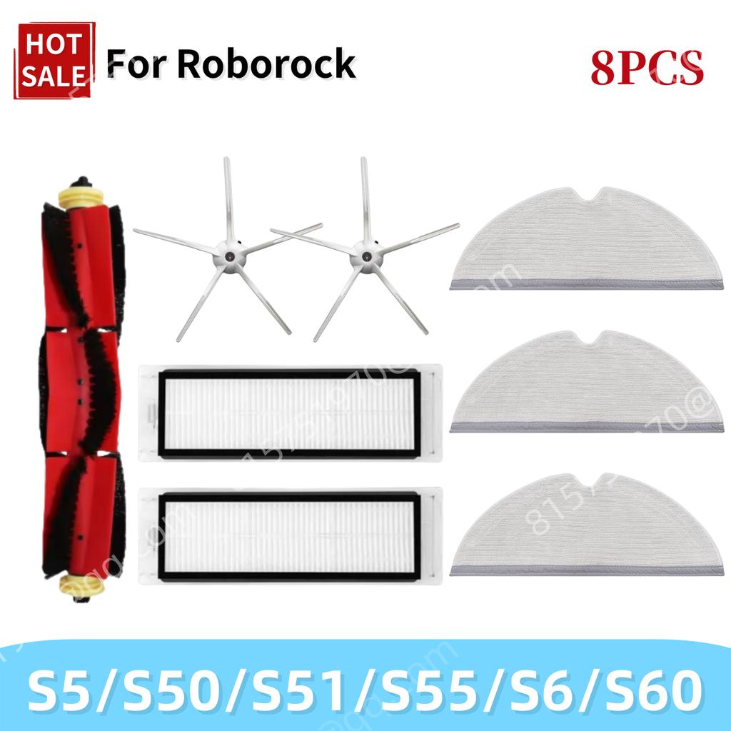 For Roborock S5 S50 S51 S55 S6 S60 S6 Pure Vacuum Cleaner Accessories HEPA Filter Mop Cloth Side Main Brush Spare Parts