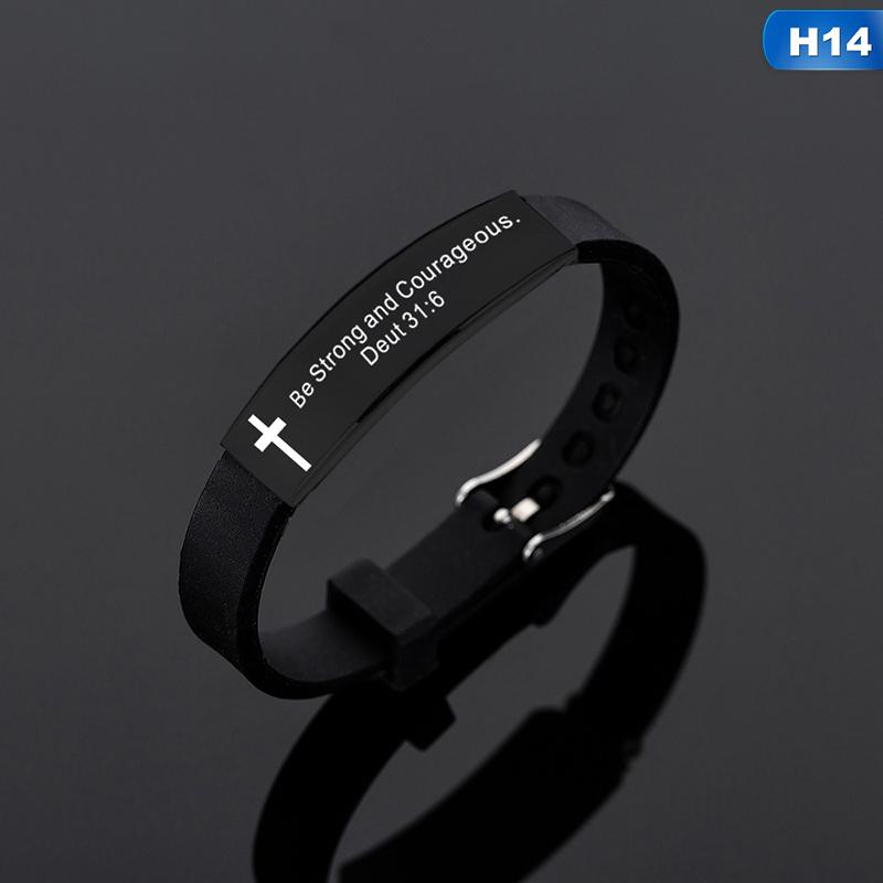 Цитата Религиозный Крест Иисуса Писания Христианский Библейский Стих Вдохновляющие Вера Силиконовые Браслеты Для Мужчин Женщин Ювелирные Изделия