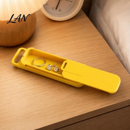 Smooth Surface Storage Bin Rectangular Box, with Slide Top, Durable PLA Desktop Container, Sturdy Sundries Holder Space Saving Coin Organizer,
