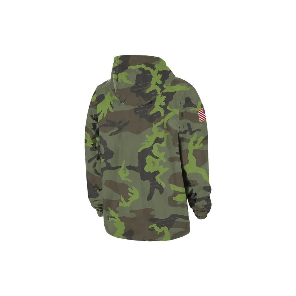 Jordan Камуфляжная куртка с капюшоном и нашивкой Мужская верхняя одежда Военно-зеленый DQ2233-328