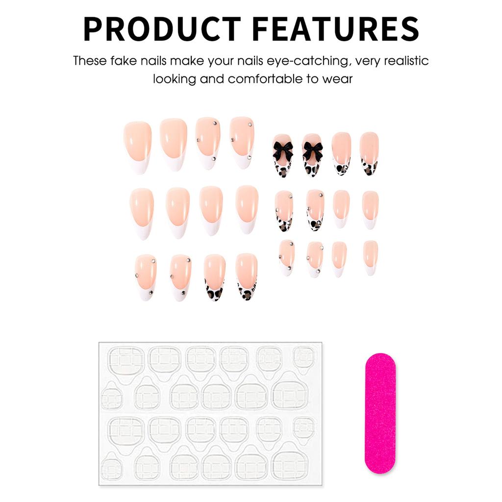 Nude Almond Press on Nails with French Tip Prevailing Natural Look Press-On Nail Sets for Manicure Lovers and Beauty Bloggers