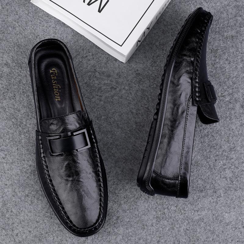 Genuine Leather Men's Shoes New Trendy Casual Slip On Formal Loafers Handmade Moccasins Breathable Male Driving Shoes Sneakers