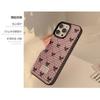 Korean-style bowknot plaid phone case for iPhone 16, 17 Pro Max, sweet 11, suitable for iPhone 15, leather 13, winter