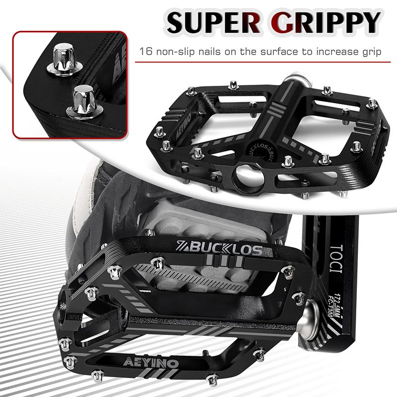 BUCKLOS AEYINO Mountain Bike Pedals CNC Aluminum Alloy Ultralight Bicycle Pedal Non-slip 3 Bearings Road Mountain Bike Pedals