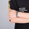 Мужские браслеты на руку с готическим узором черепа, винтажные панк-украшения из нержавеющей стали, массивный браслет с черепом и призраком, 230 мм