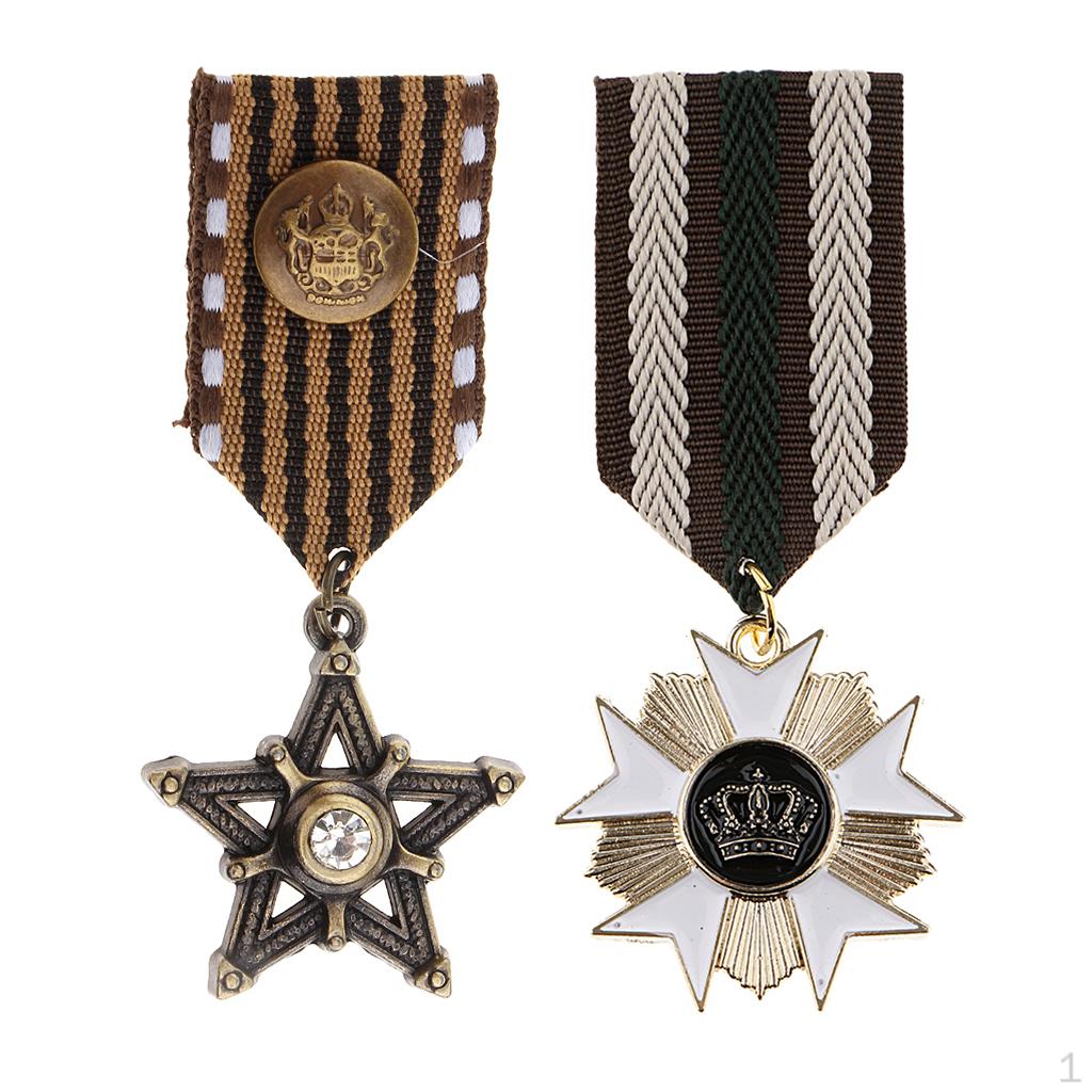 2 шт. панк-ткань, металлическая медаль, кулон, Корона, звезда, очаровательный воротник, значок на лацкане