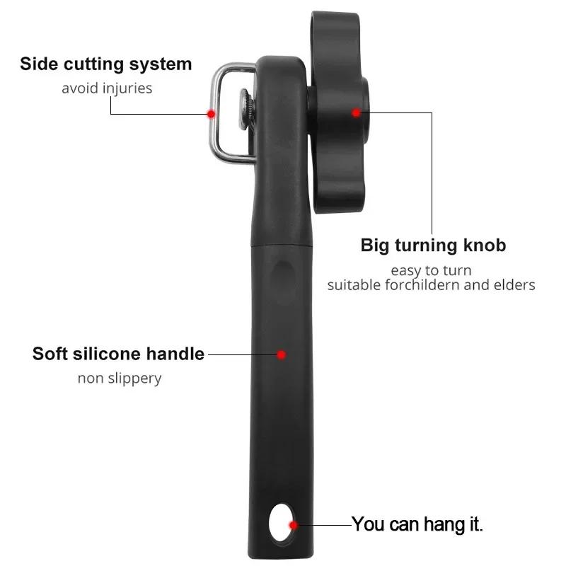 Консервный нож Ручной консервный нож из нержавеющей стали Профессиональные кухонные инструменты Безопасный ручной консервный нож Открывалка для банок с боковым срезом