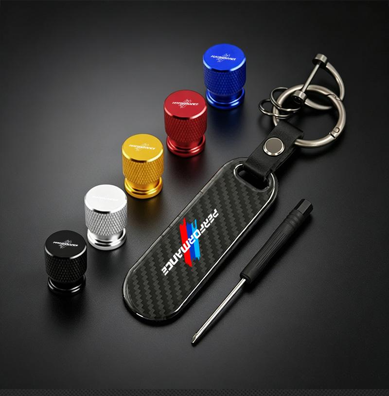 Car Valve Caps Wheel Tires Air Tyre Stem Protective Cover And Car Keychain For BMW M Emblem E46 E36 E34 F10 E90 F30 E53 E30 E87 IJOPV1