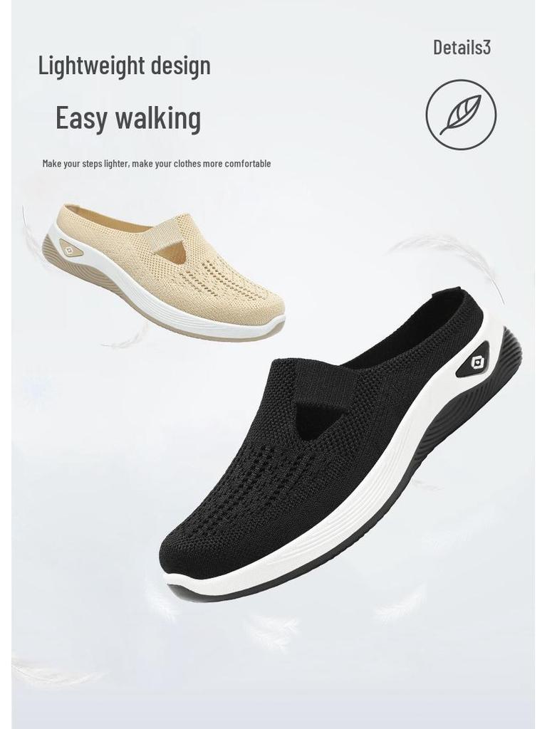 Универсальные женские дышащие слипоны из сетки с закрытым носком и мягкой подошвой