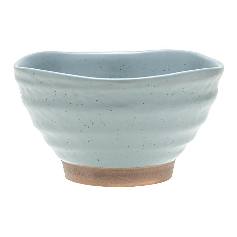 Japanese Shaped Rice Bowl Handmade Texture Ceramic Bowl Tableware Small Bowl Household Bowl Tall Dessert Bowl