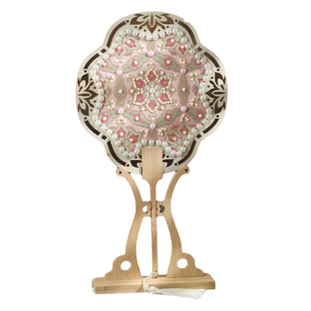 Chinese Style Handheld Fan Vintage Handmade Ancient Style Fan DIY Material Pack with Tassel Embroidery Fan Dance Performance