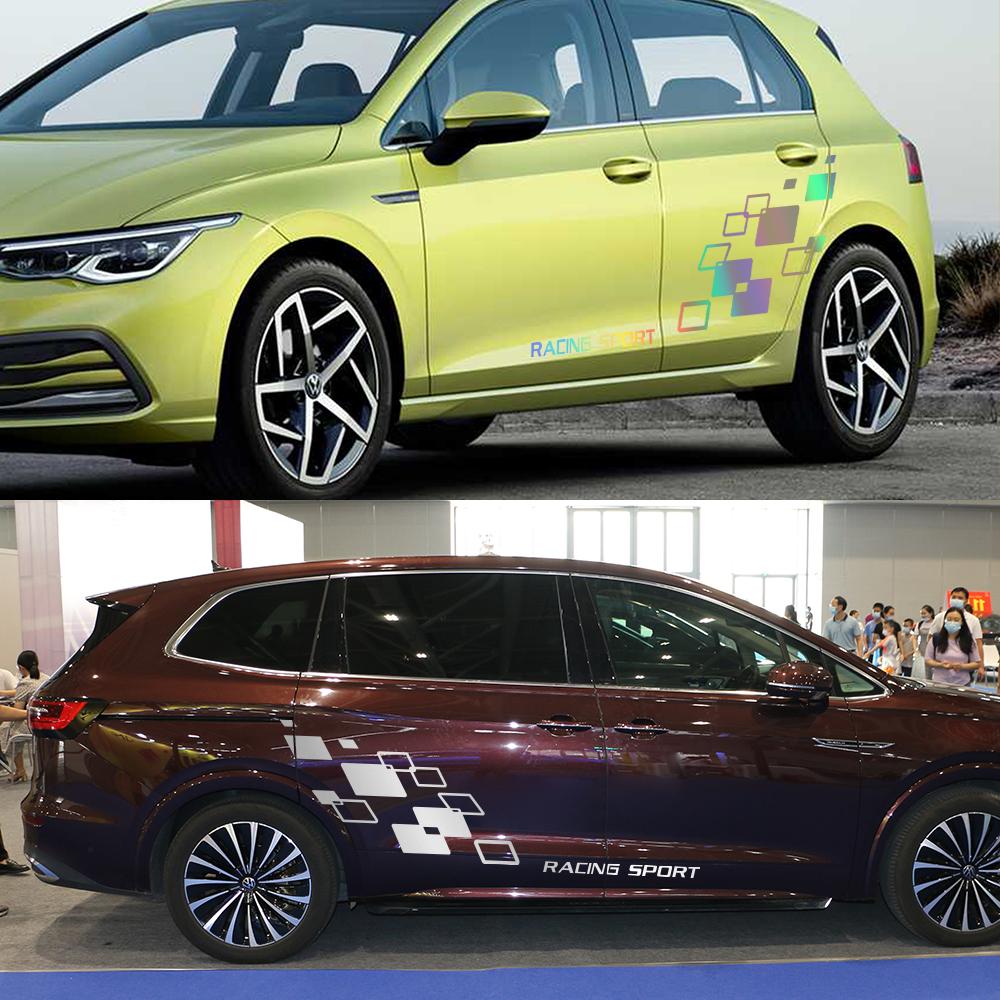 Наклейка «Спортивные решетки» для Volkswagen-POLO Golf CC GTI-R LINE-R WRC-TSI Декор боковой двери кузова автомобиля Виниловая наклейка Наклейка для самостоятельного наклеивания