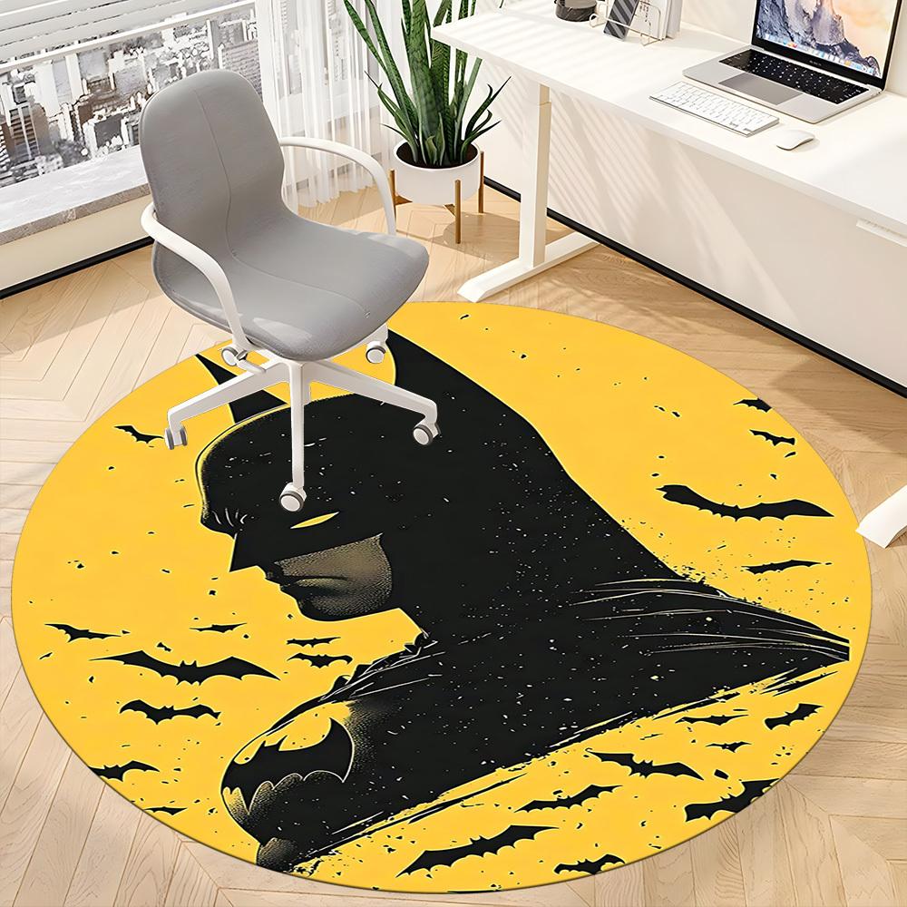 1pc Batman Office Round Area Rug, Under Office Chairs Bedroom Living Room Home Decor, Room Deco, Available in Various Sizes120