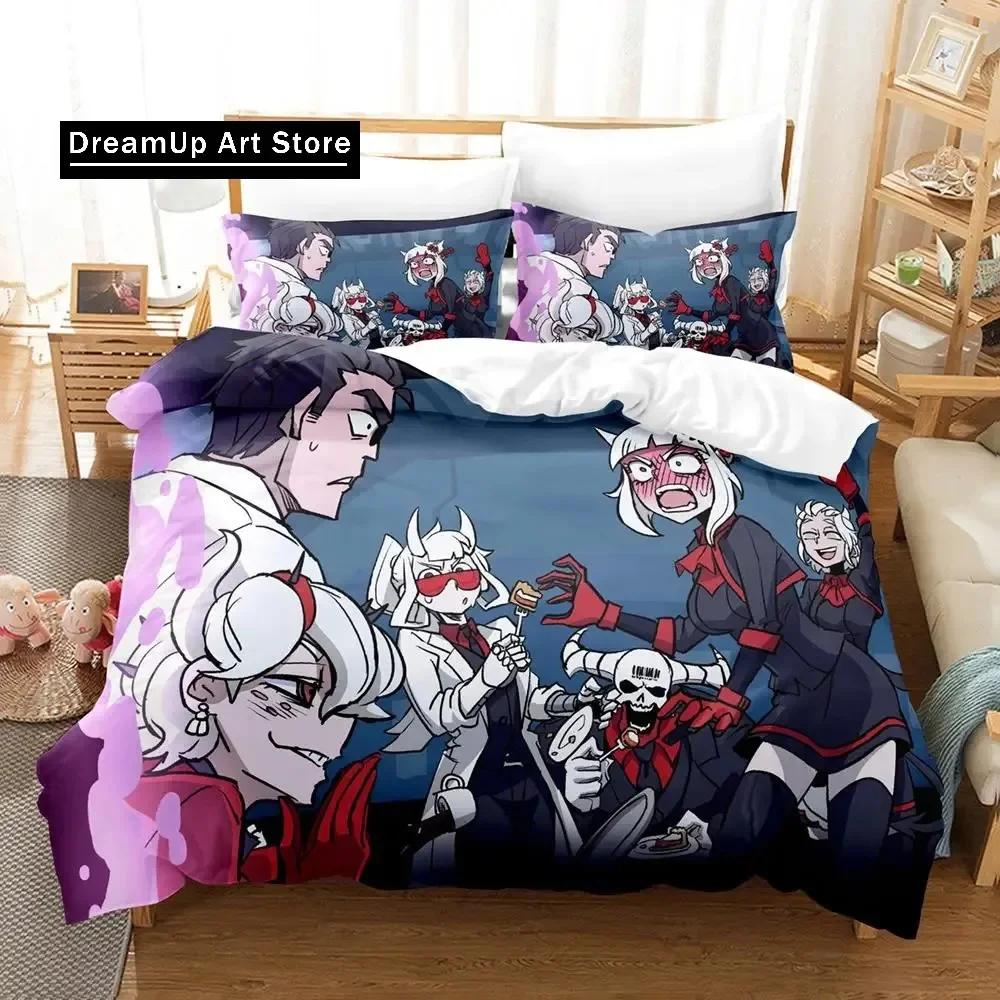 Комплект постельного белья Helltaker Single Twin Full Queen King Size Bed Set Aldult Kid Bedroom Duvetcover Sets Anime Parure de lit Bed