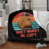 1Pc Capybara Sunset Vibes Flannel Blanket, Soft And Comfortable, Casual Warm, Camping Travel, Christmas, Halloween Xmas Gift L1383