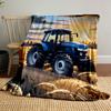 Blue Tractor In Golden Wheat Fields Patterned Blanket, Flannel, Suitable for All Seasons, Home Decor, Warm and Cozy