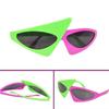 Унисекс Новинка Вечеринка Солнцезащитные очки 80-х Асимметричные очки Ярко-розовые и Неоново-зеленые очки для Хип-хоп танцев Хэллоуин вечеринки