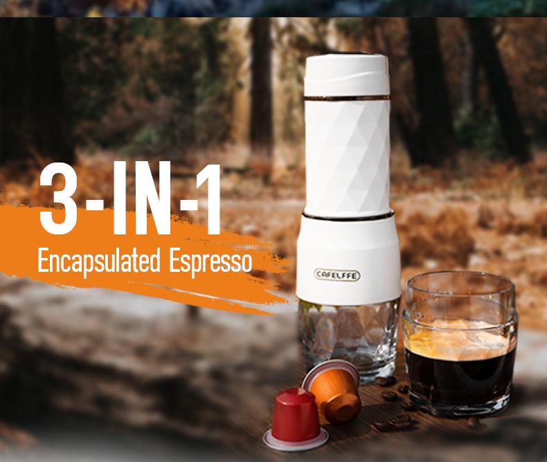 Portable Three-in-One Italian Capsule Coffee Maker: Outdoor Hand-Pressed Travel Coffee Pot