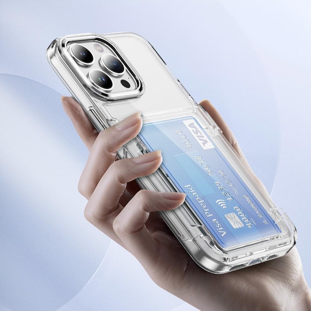 Case for iPhone 16 Pro Max, Card Holder Kickstand, transparent