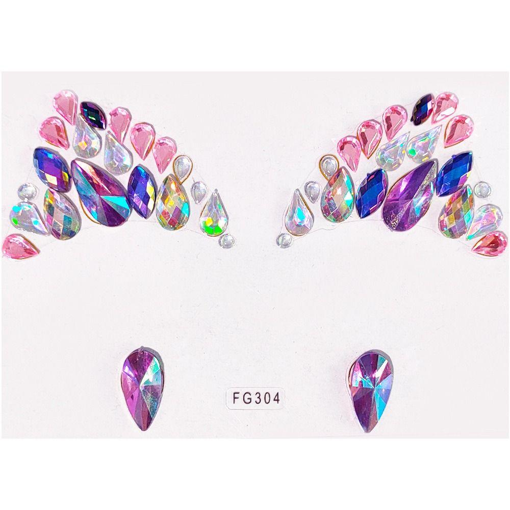 Наклейки для бровей Лицо Тело Цветные Стразы Временная Татуировка Шармы для Нейл-Арта Наклейки Тату для Лица