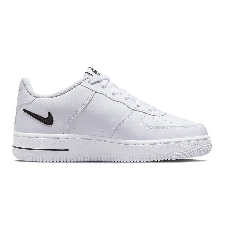 Nike Air Force 1 Низкие Вырезанный Swoosh Белый Черный GS DR7889-100