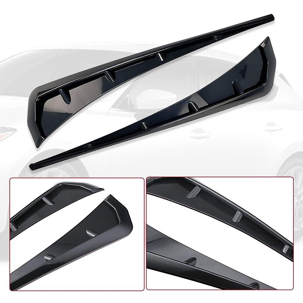 PCS Universal Air Flow Decorative Compatible Fender Sticker ABS Car Fender Side Vents Black Spoiler