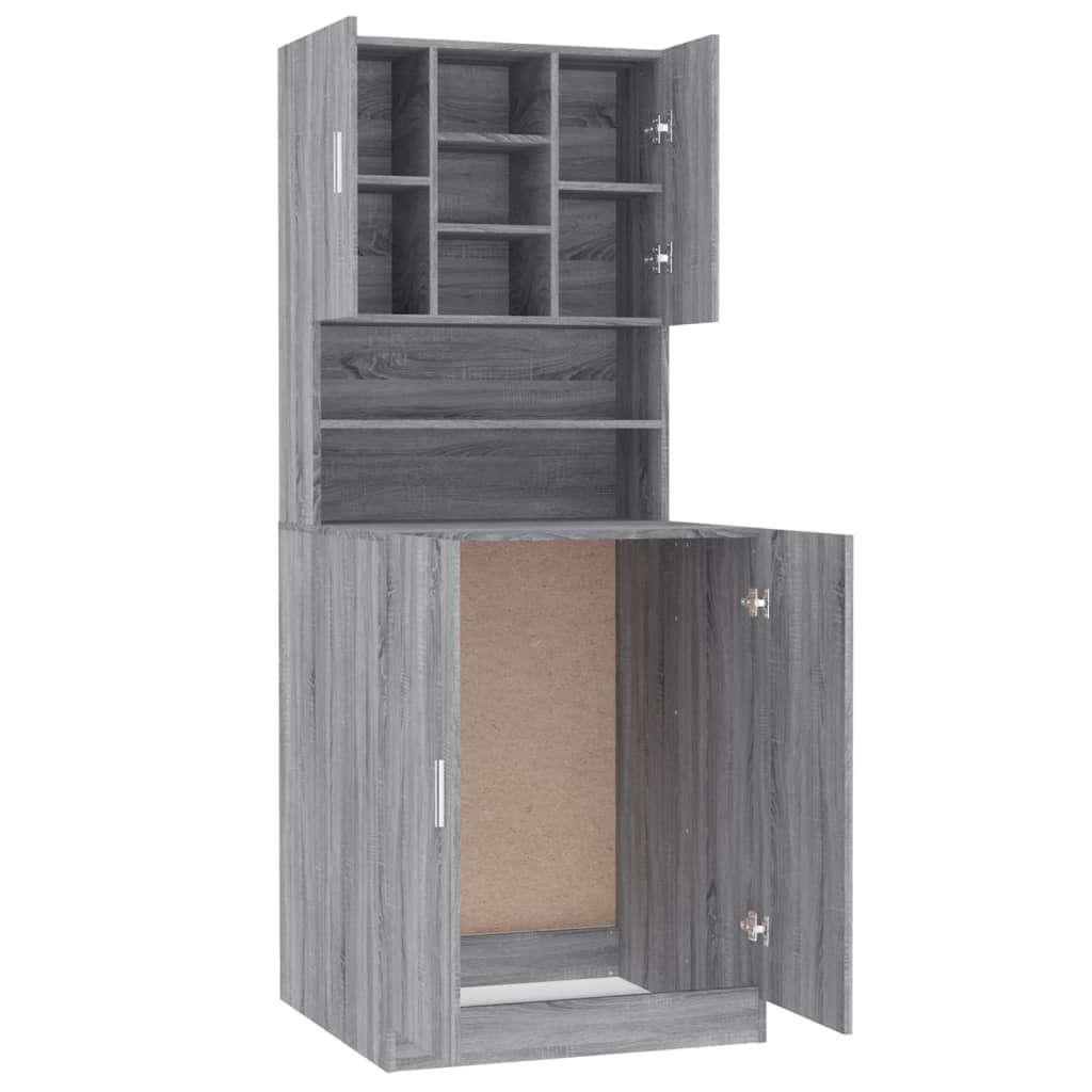 Washing Machine Cabinet Grey Sonoma Particleboard