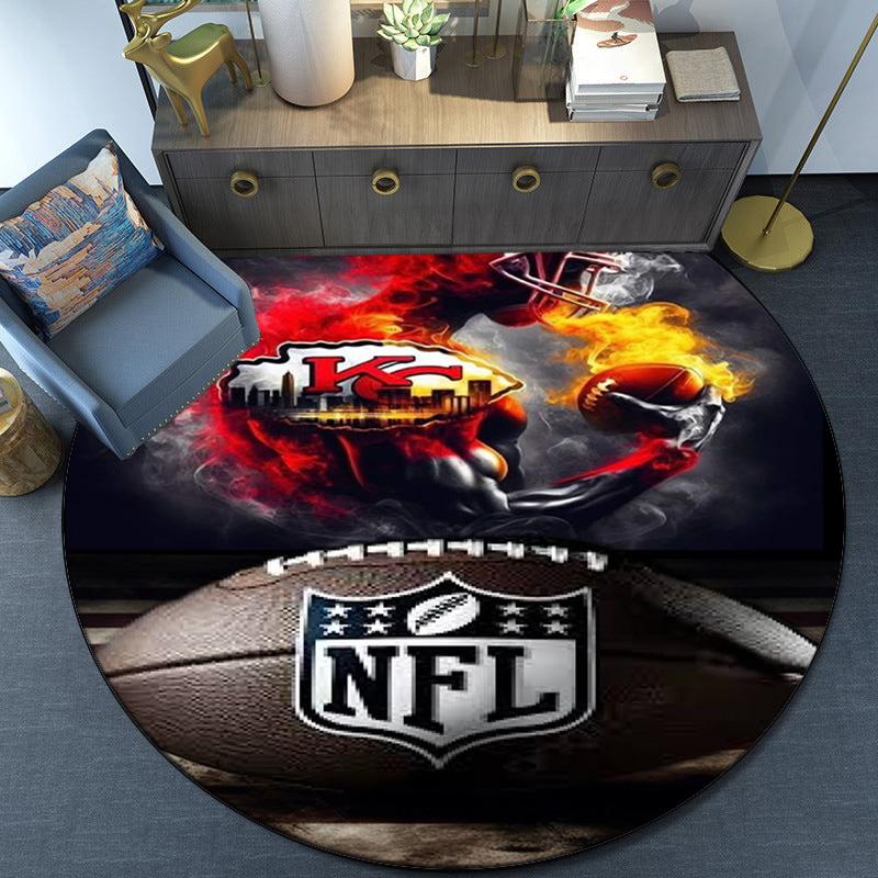 Kansas City Chiefs Football Round Rug for Livingroom,Bedroom, Palyroom, Chair Rug, Area rug, Circle Carpet, Large Size Fan Christmas gift