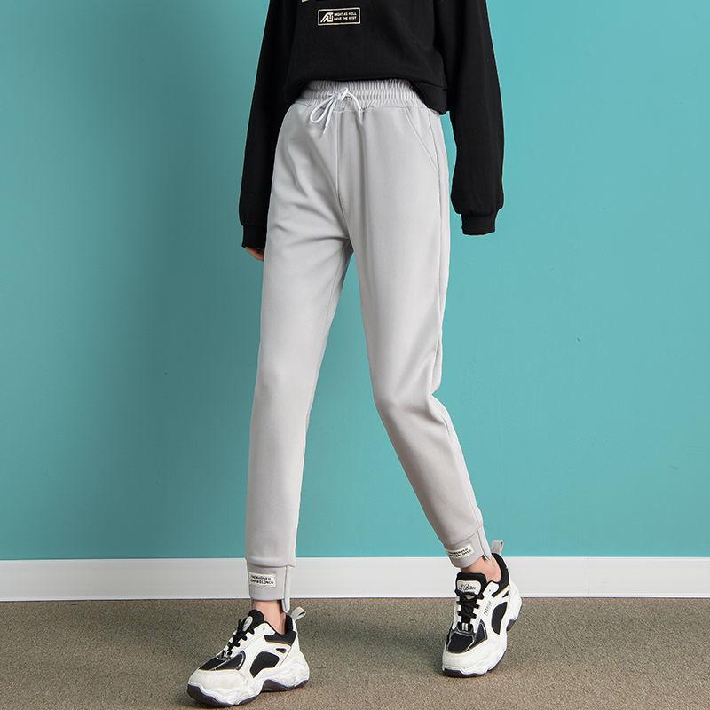 SCIONE Женские спортивные штаны, новинка 2020 года, повседневные универсальные свободные брюки, черные повседневные брюки с девятью точками