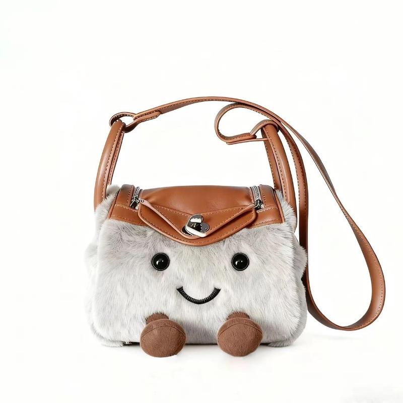 Cute Plush Doll Messenger Bag For Women Large Capacity Cartoon Shoulder Handbag Fashion Autumn Winter Christmas Gift