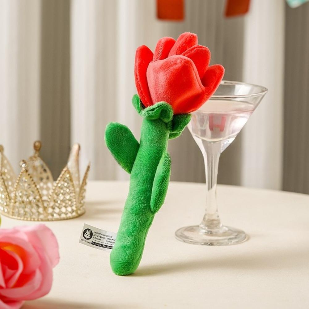 Dog Toys Compared To Bears Small Medium Sized Cats Dogs Accompany Plush Valentine's Day Roses BB Sound Toys New Year Present